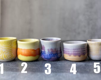 Tiny Cups // Handmade Pottery 1-2 oz Cup // Ceramic Shot Glass // Toothpick Holder // Sake Cup