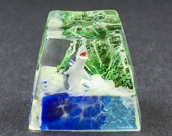 Shark Keycap, Sea Monster Keycap, Handmade Resin Keycap, Ocean Creature Keycap, Mechanical Gaming Keyboard, Custom Xmas Gift for Gamer
