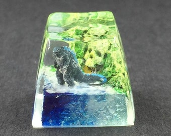Godzilla keycap, Skull Island keycap, Cherry MX keycap voor gamingtoetsenbord, collectible kerstcadeau voor gamer, handgemaakte hars keycap