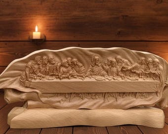 Scultura in legno dell'Ultima Cena, Gesù e gli Apostoli, decorazione per la casa, statua religiosa cattolica, arte cristiana in legno, regalo per padre e madre