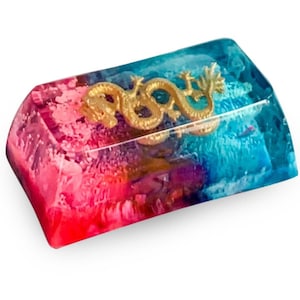 Dragon Enter Key Keycap, Dragon Shift Key Keycap, Handmade Artisan Backlit Keycap, SA Profile Colorful Keycaps, Unique Keyboard Keycap Gift