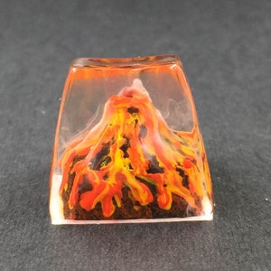 Volcano keycap, Volcanic Eruption Keycap, Lava Keycap, Christmas Gift for Adventurer, Cherry MX Gaming Keycap, Mountain Keycap, Gift for him