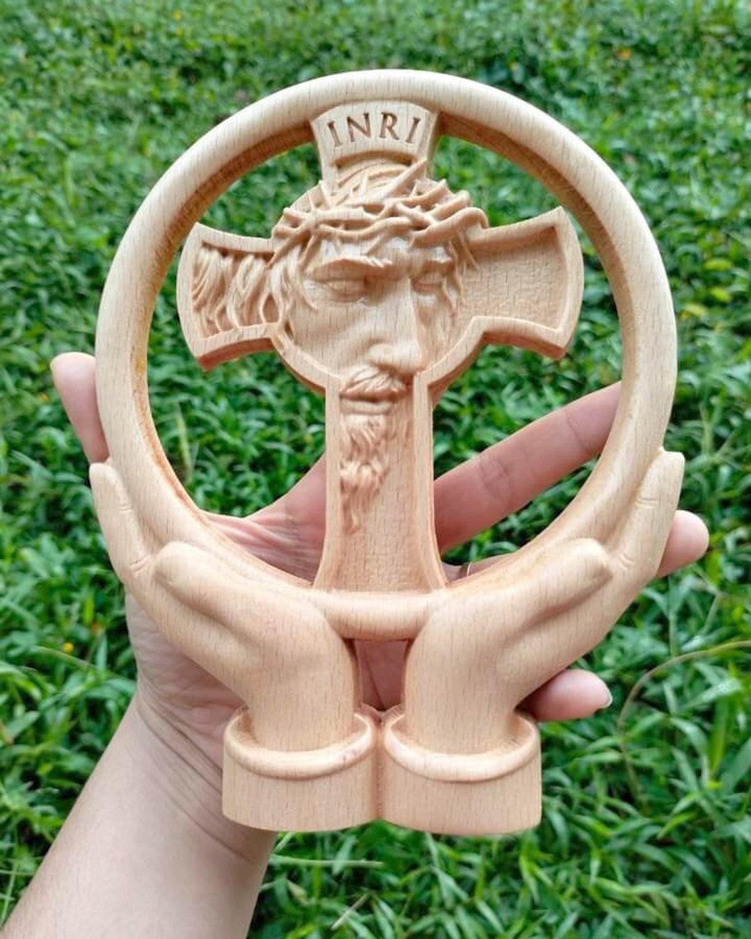 Jesus Wood Carving Frame, Christian Catholic Portable Altar, Carving Saint Portrait, Devotional