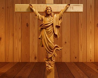 Altare della preghiera della Resurrezione di Gesù Cristo, altare cattolico in legno con crocifissione, regalo di Natale, arredamento religioso per la casa, altare domestico