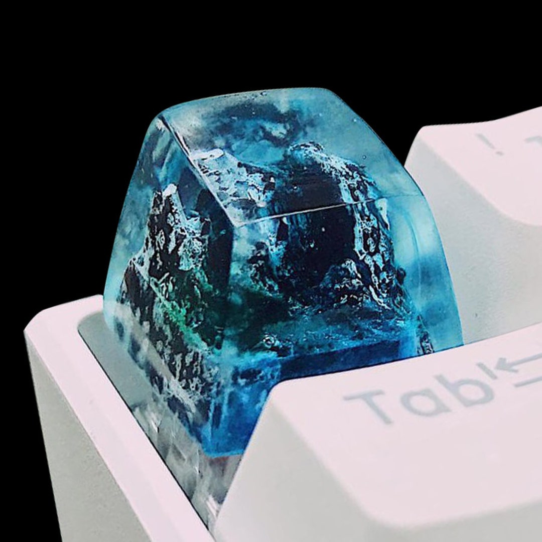 Handcrafted Artisan Waterfall Keycap, Unique Keyboard Accessory, Nature