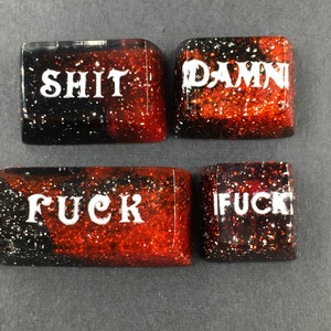 Damn Keycap, Fuck Keycap, Shit Keycap, Computer Geek Gifts, Custom Text Keycap, Handmade Resin Keycap, Funny gift for buddy, gift for him