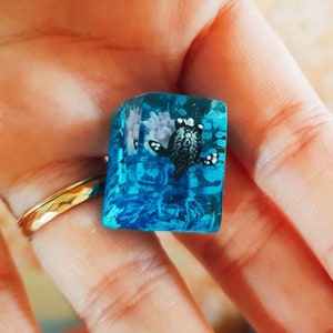 Sea Turtle Keycaps, Resin Turtle Keycap for Mechanical Keyboard, Turtle Handmade Artisan Keycap, Mom&#39;s Gift for Son, Gift for Ocean Lovers
