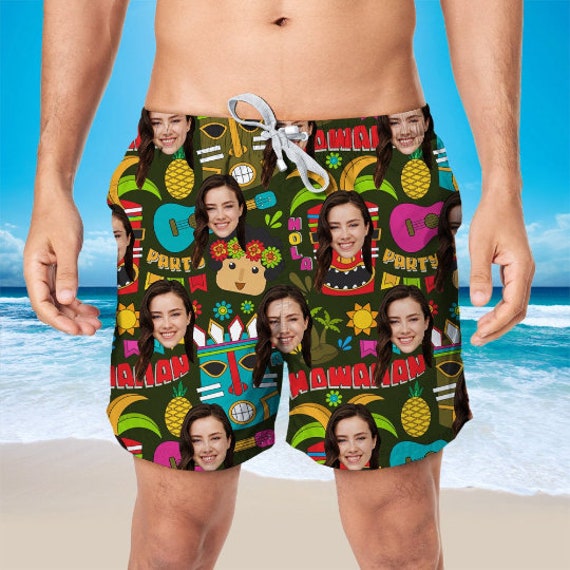 Hawaiian Shorts Custom Face Beach Shorts Men's Beach - Etsy Singapore Hawaiian Shorts Custom Face Beach Shorts Men's Beach - Etsy Singapore