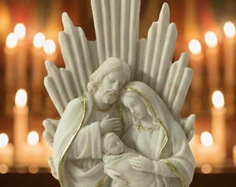 Statuetta della Sacra Famiglia da altare, regalo di Natale cattolico religioso