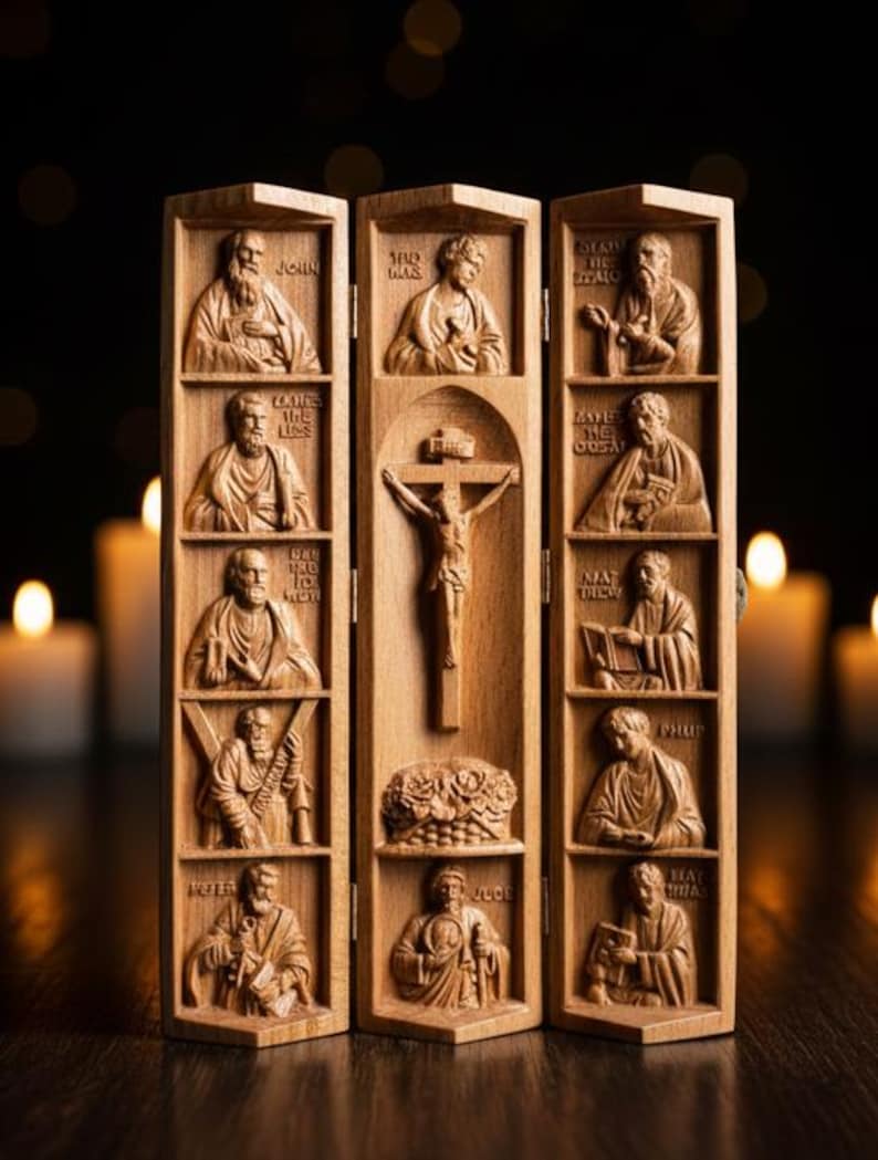 Holy Family Catholic Triptych of the Virgin Mary Jesus Christ St Joseph ...
