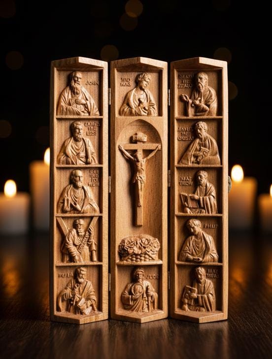 Holy Family Catholic Triptych of the Virgin Mary Jesus Christ St Joseph ...