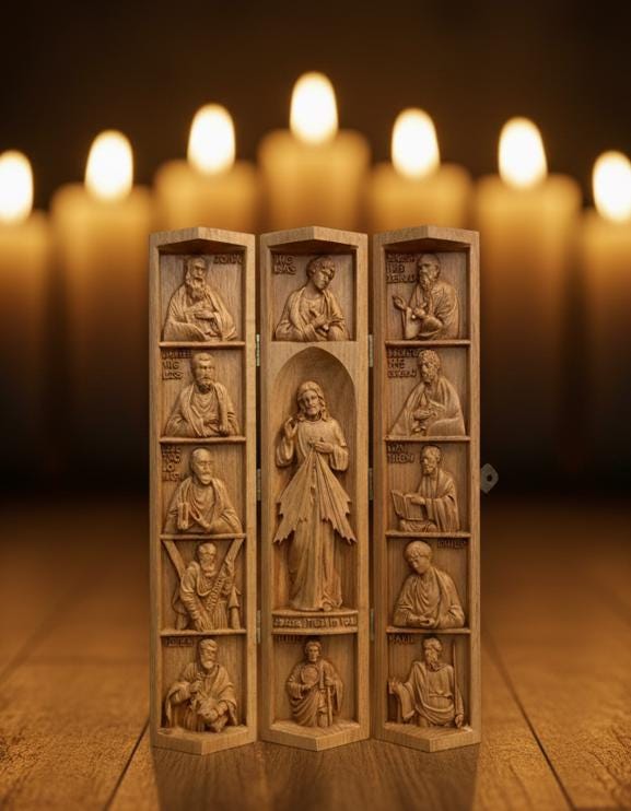 Holy Family Catholic Triptych of the Virgin Mary Jesus Christ St Joseph ...
