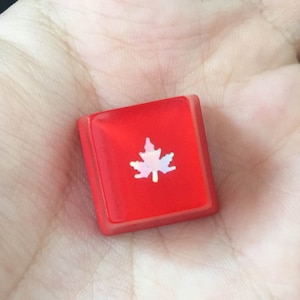 Canadian flag Keycap, Resin Artisan Keycap, Maple Leaf Flag Keycap, Gift for Gamer, Keyboard Collectible, Unique Gift for Men, Canada keycap