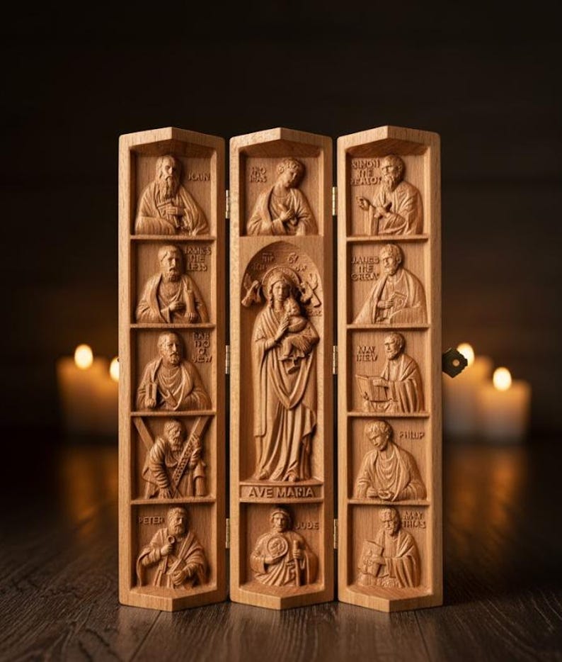 Holy Family Catholic Triptych of the Virgin Mary Jesus Christ St Joseph ...