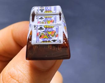 Tasti Poker, tasti Re di Picche, tasti Esc, tasti in resina fatti a mano, tasti da collezione, tastiera da gioco meccanica SA, tasti in resina