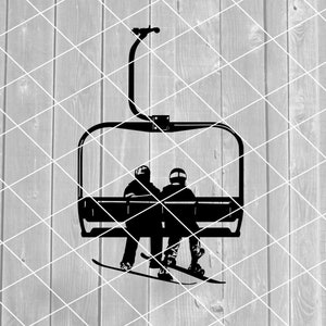 SVG- Télésiège Clip Art, Snowboard, Snowboarders, Hiver, Télécharger pour Cricut (fichiers svg, png, pdf et jpg)