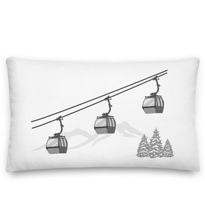 Lumbar Throw Pillow, 12 x 20 inch, Gondola, Ski Resort, Ski Area, Skiing
