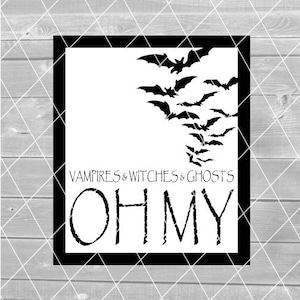 Halloween SVG, Vampires Witches Ghosts, Bats, Vector, Digital Download for Cricut & Silhouette, (svg, pdf, png, jpg files)