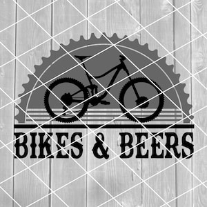 SVG - Bikes and Beers, Mountain Biking, Chainring, Bike Saying, Vector, Digital Download for Cricut (svg, pdf, png, jpg files)