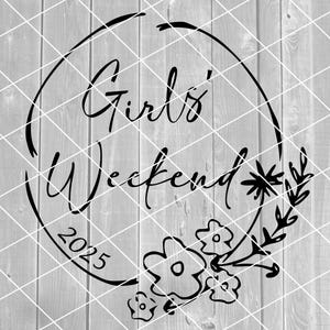 SVG - meisjesweekend, 2025, meidenreis, meisjes, boho, vrienden, vector, digitale download voor Cricut (svg-, pdf-, png-, jpg-bestanden)