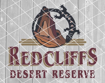 SVG – rezerwat Red Cliffs Desert, scena pustynna, jaszczurka, sublimacja, plik do cięcia, pobieranie cyfrowe dla Cricut (pliki svg, png, pdf i jpg)
