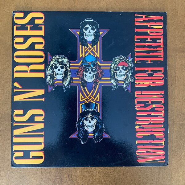 PRISTINE Guns N' Roses, "Appetite For Destruction", Vintage 12" Vinyl LP Original 1987 Press GHS 24148