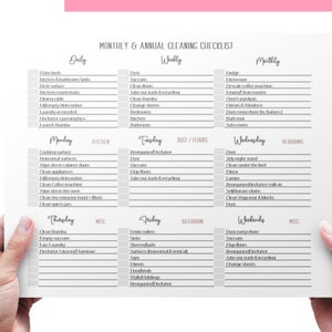Editable, Spring Cleaning Checklist, Weekly Planner, Daily, Monthly ...