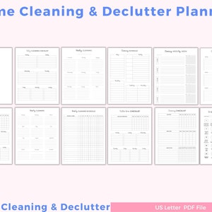 Cleaning Schedule Printable Bundle: Declutter Checklist, Household Binder (PDF)