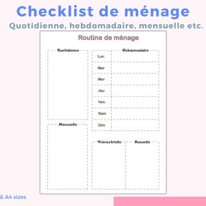 French Cleaning Planner: Daily, Weekly Schedule (PDF Download)