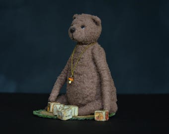 OOAK Artist Teddy Bear: Vintage Style Collectible Plush Toy