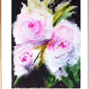Dipinto di rose originale Regalo per lei Natura morta fiore acquerello