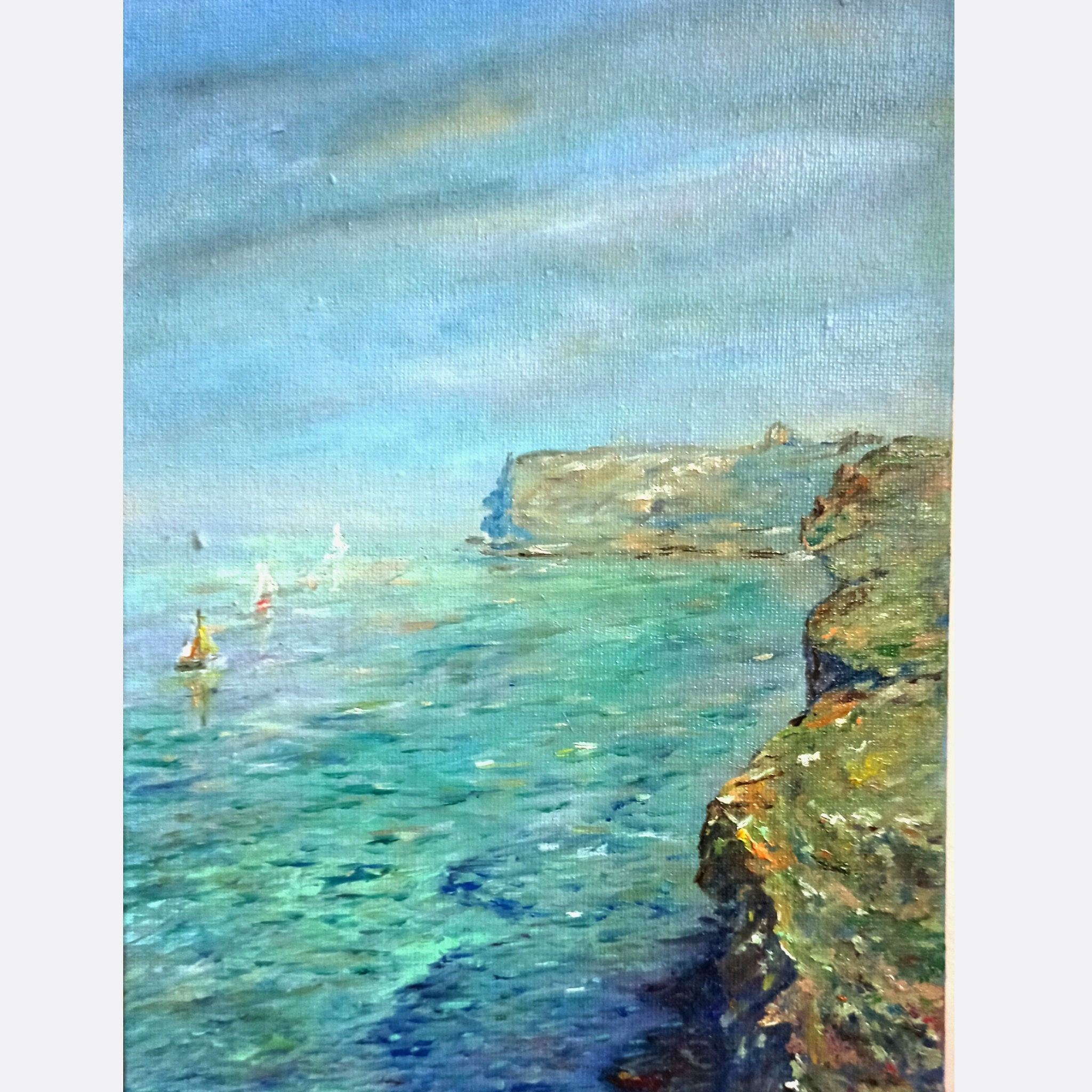 Seascape oil painting Monet style oil painting original | Etsy