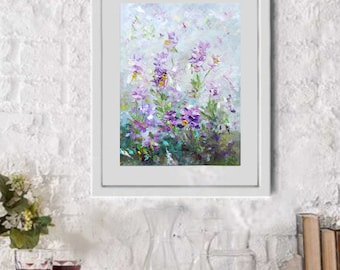 Tuscany painting original Hand painted Impasto lavender oil painting Home warming wall art