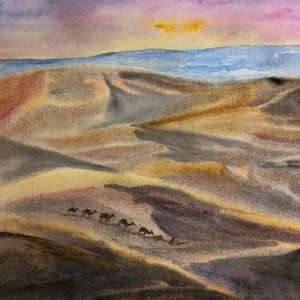 Desert painting National park watercolor painting 8 by 11.5 small watercolor painting original