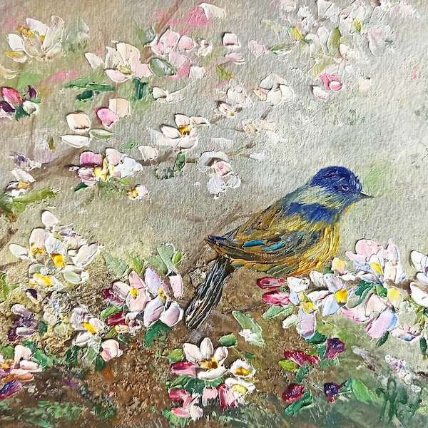 Bird Oil Painting - Etsy