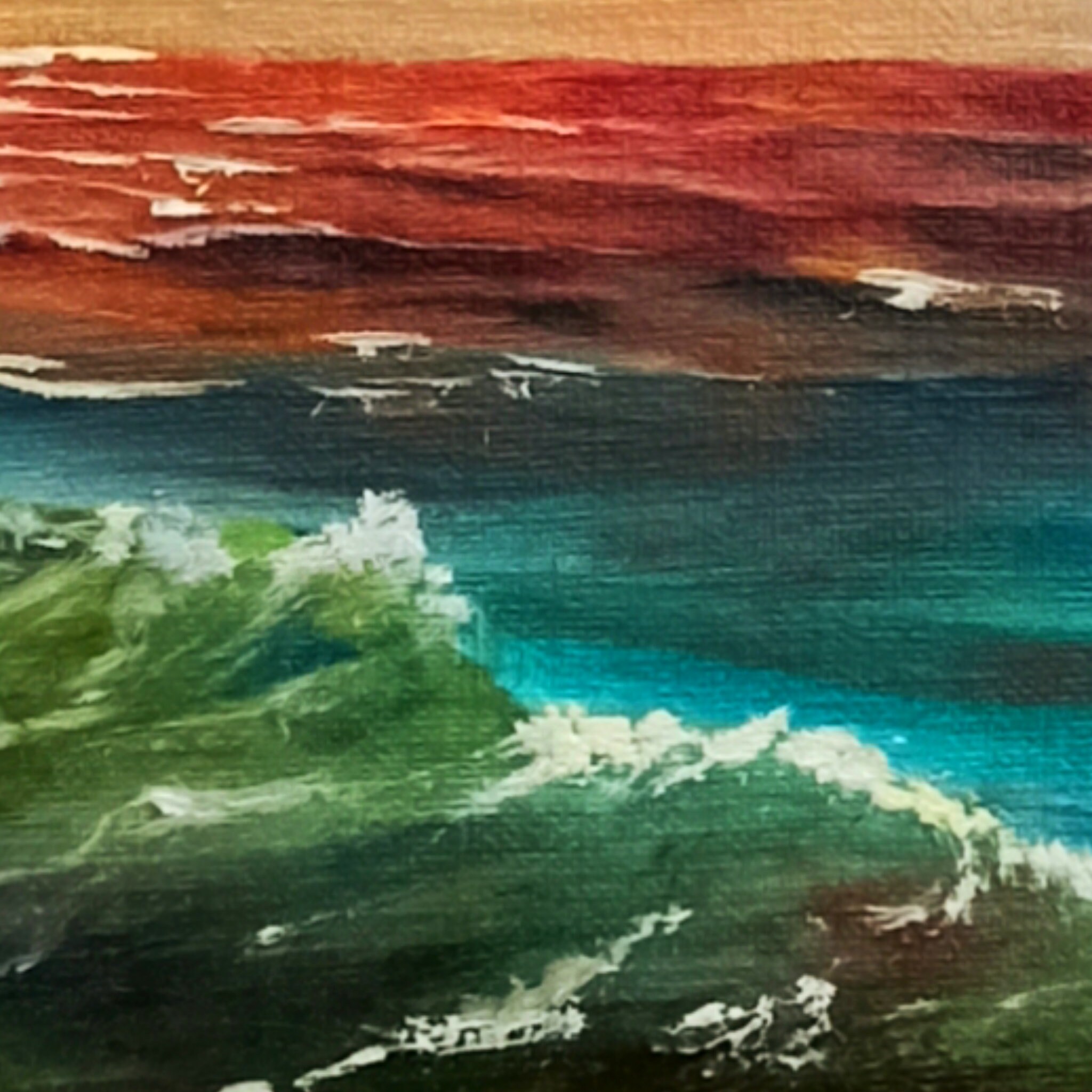 Sunset Over Ocean Painting Original Oil Painting 6 by 8 Inches - Etsy