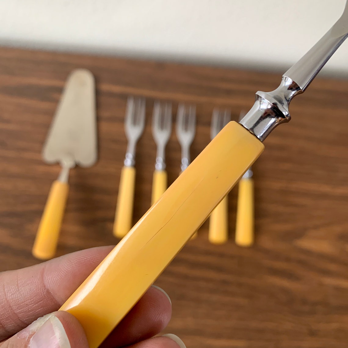 Pie Eating Utensil Set of 7 Pieces Forks & Pie Server with Etsy