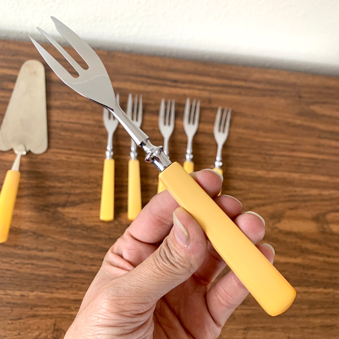 Pie Eating Utensil Set of 7 Pieces Forks & Pie Server with Etsy