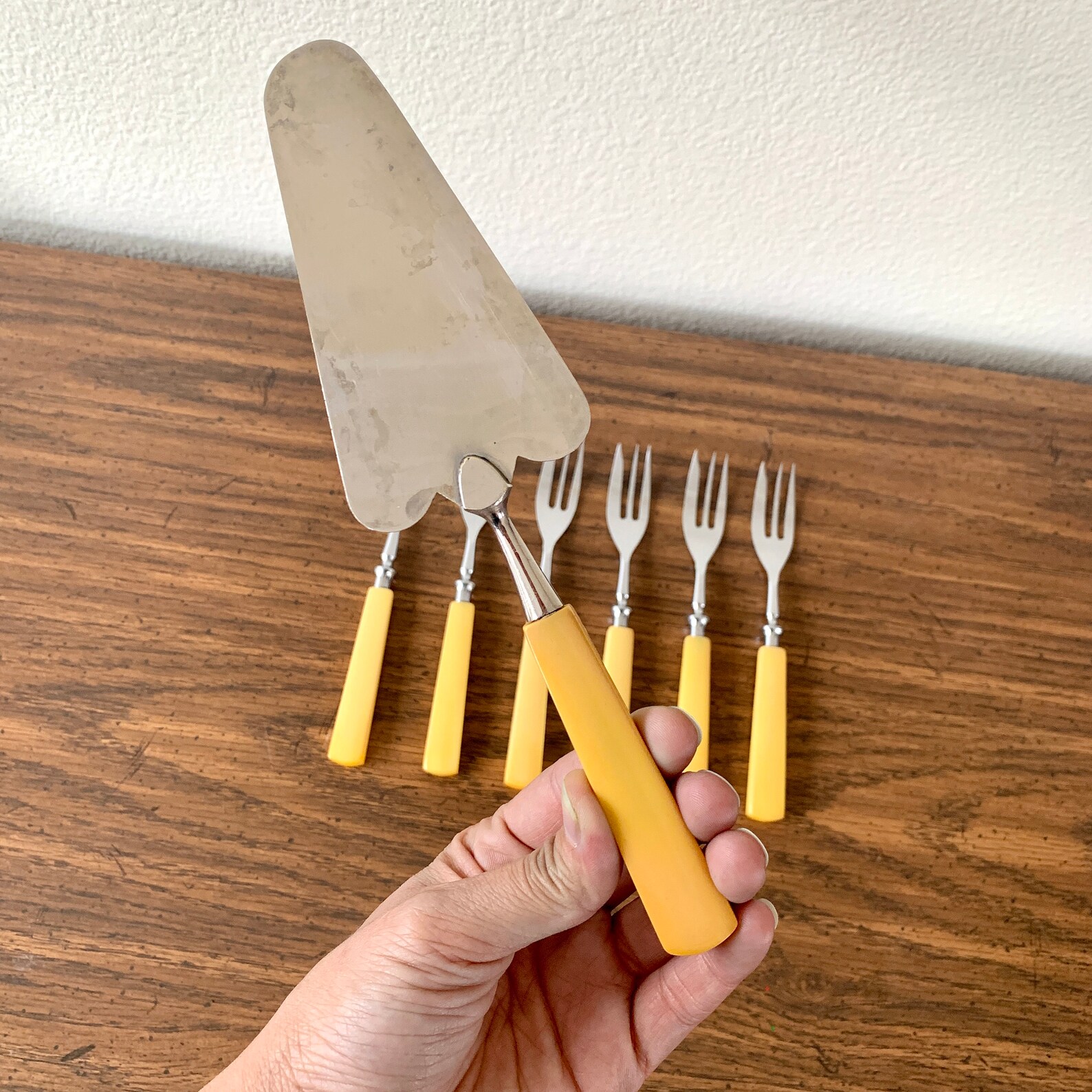 Pie Eating Utensil Set of 7 Pieces Forks & Pie Server with Etsy