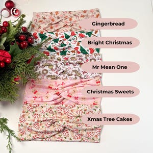Christmas Twist Headband: Festive Holiday Print, Nurse Headband image 6
