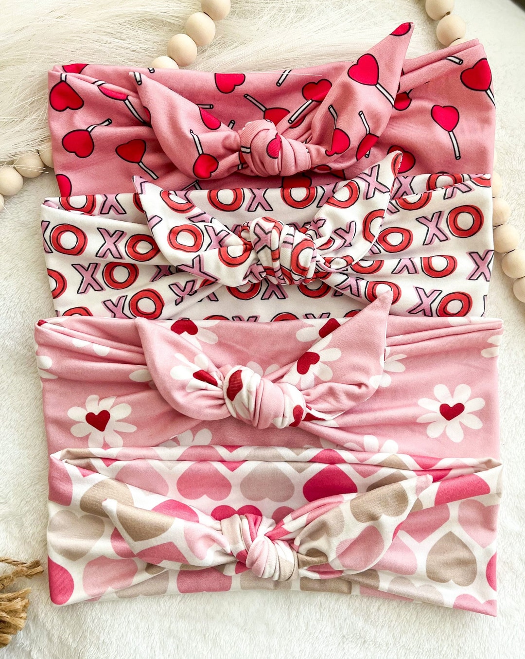 Valentines Day Tie Headbands for Women, Cute Headbands for Nurses, Soft