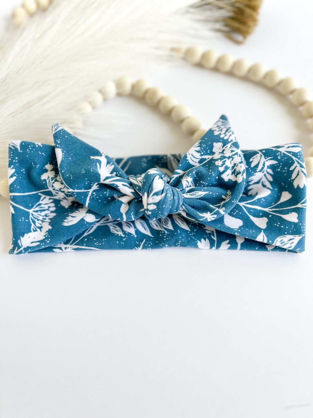 Flower Tie Headband Soft Hair Tie Headband Self Tie Etsy