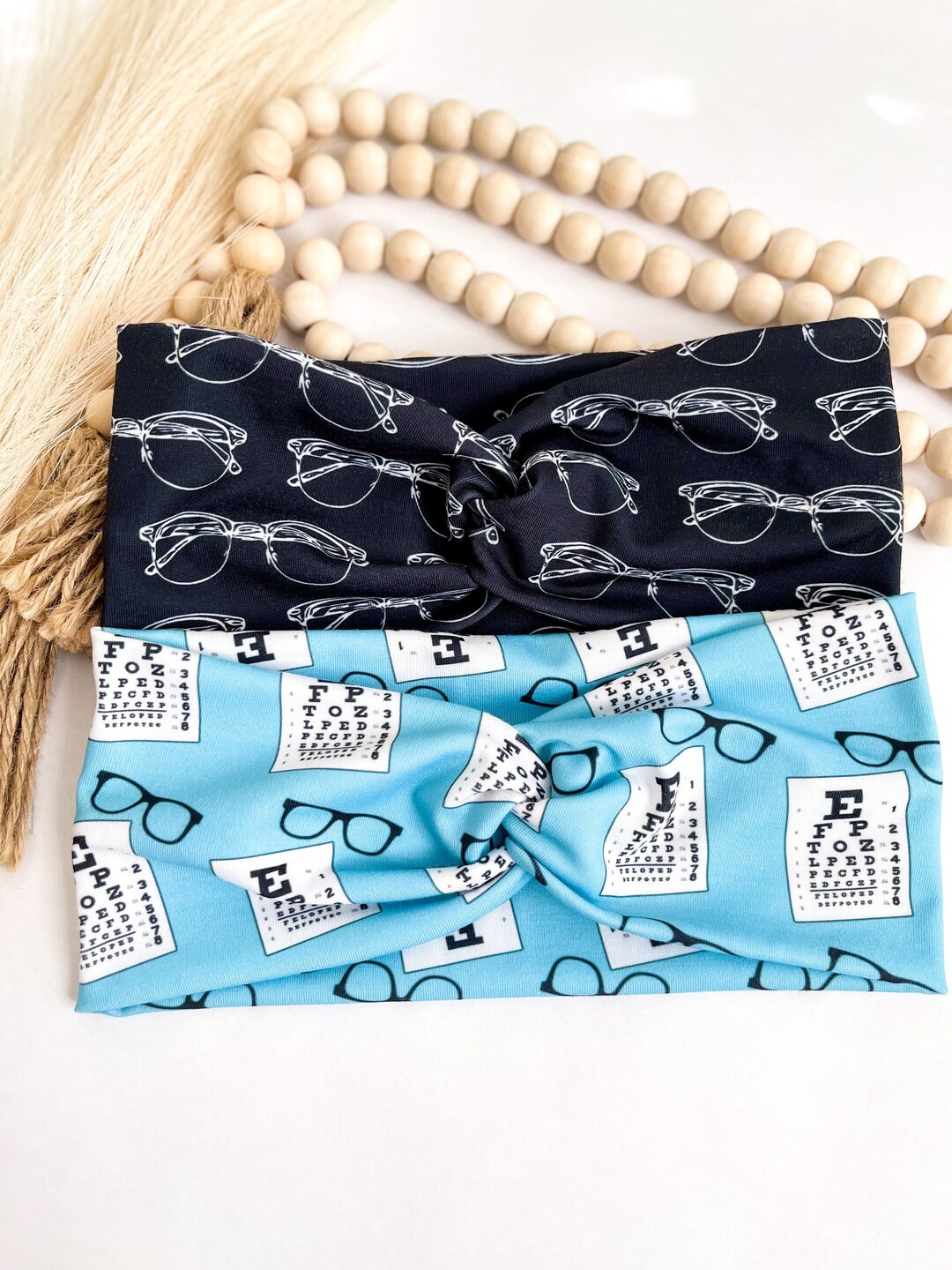 Ophthalmology Headband, Quirky Eyeglasses & Eye Charts Print, Perfect