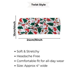 Christmas Twist Headband: Festive Holiday Print, Nurse Headband image 9