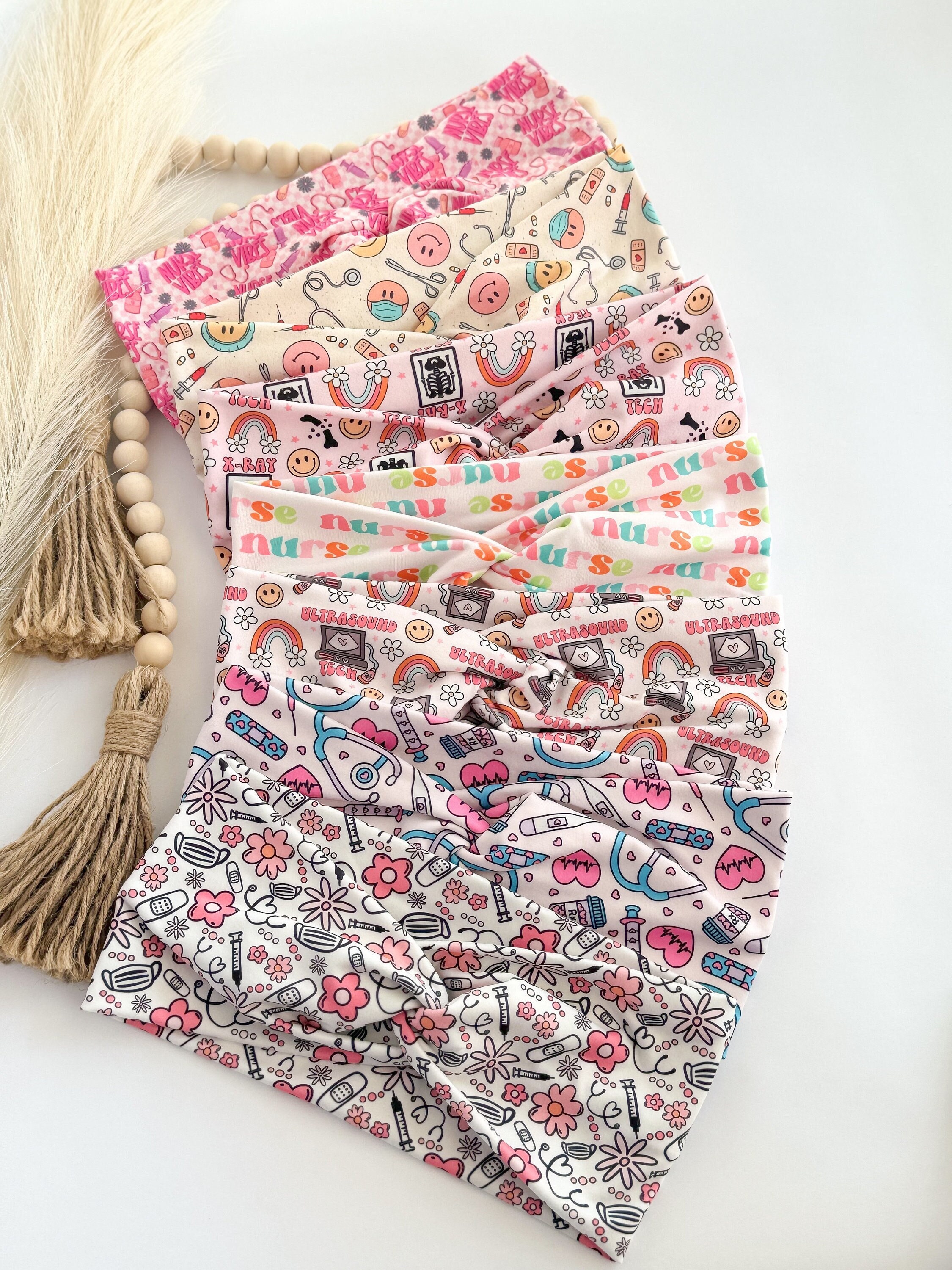 Cute Nurse Headband for Women - Soft & Stretchy Wide Twist Headband, Perfect Nurse Gift Ideas for Healthcare Workers