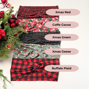 Christmas Twist Headband: Festive Holiday Print, Nurse Headband image 4