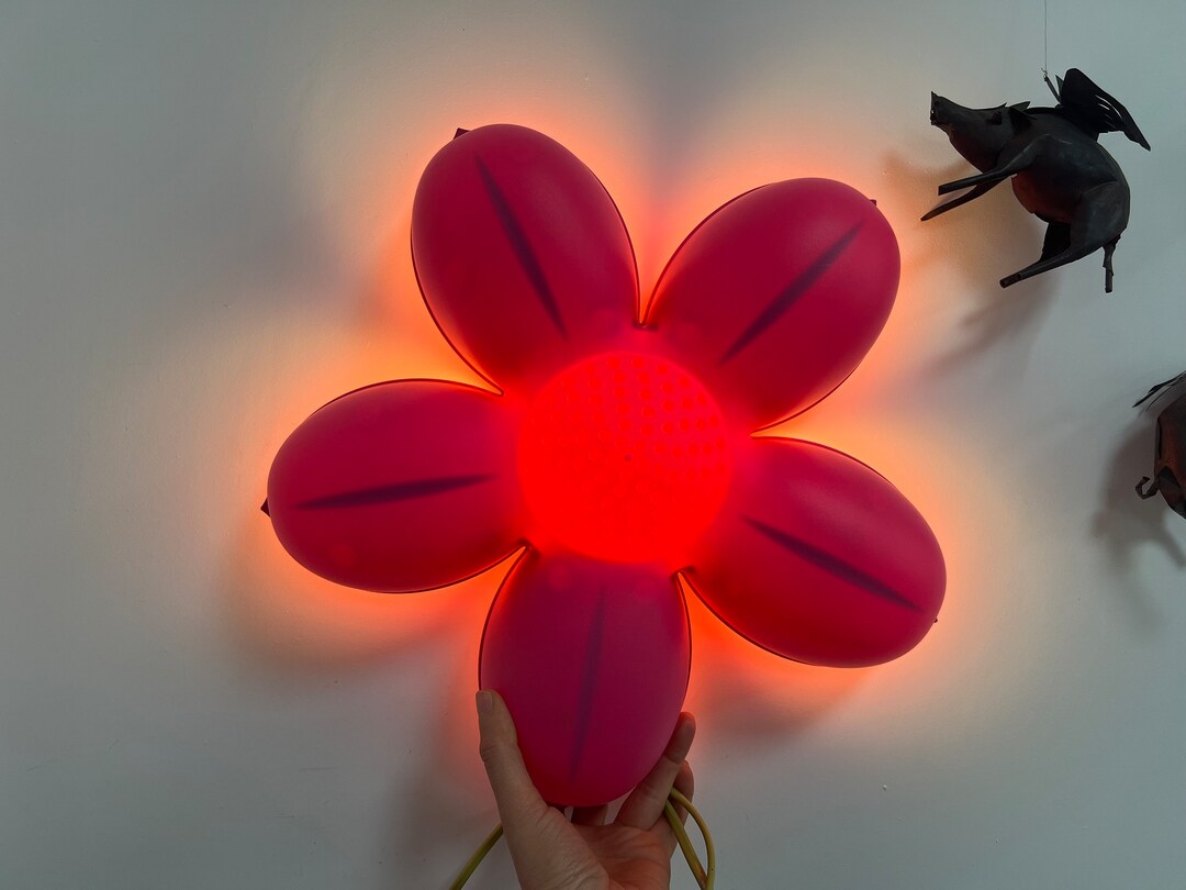 Vintage IKEA Pink Flower Wall Lamp Light Smila Blomma Pink Etsy