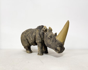 Vintage Rhinoceros Toy Figurine, Educational Model Rhinoceros