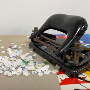 Vintage Black Metal Hole Punch - B&B Office Desk Decor