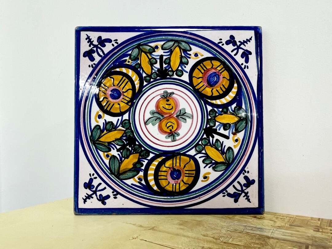 Vintage Ceramic Wall Tile, Hand Painted Wall Tile Etsy